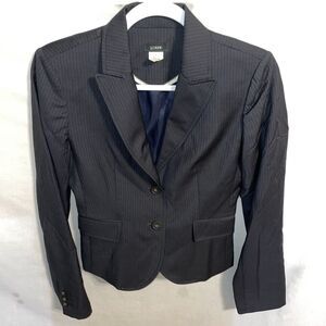 J. Crew Women’s Dressy Blazer Size 4 Black Pinstripe Business Formal City